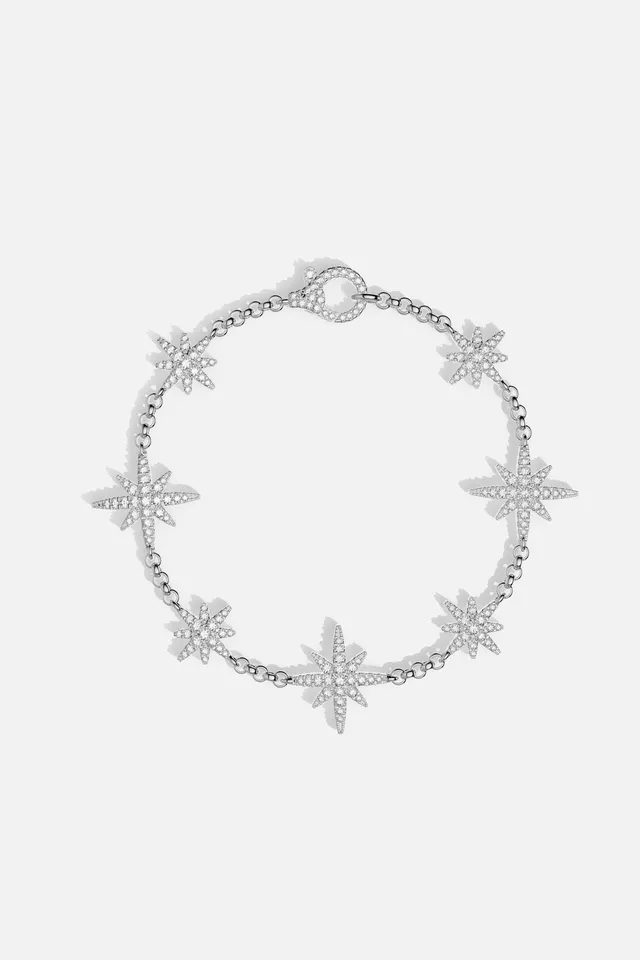 APM Monaco Météorites Bracelet large zircon blanc taille M
