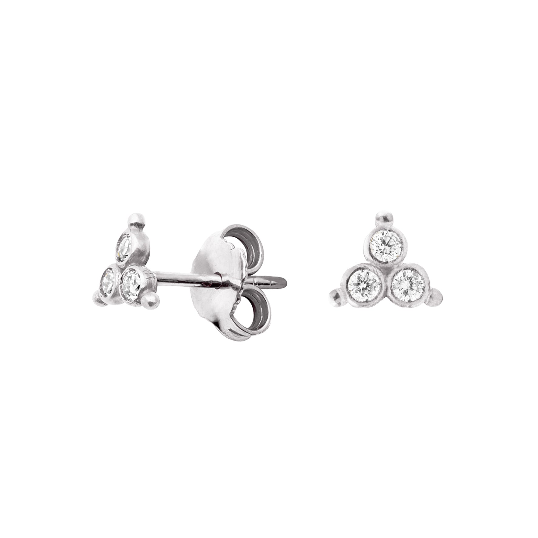 Aimée Aimer Delta puce d'oreille or blanc diamants paire