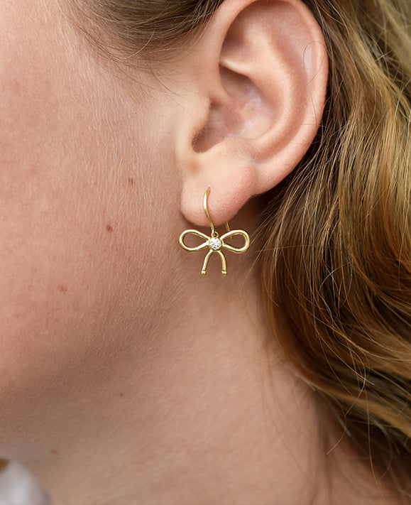 Aimée Aimer Nœud de Paris boucle or jaune diamant paire