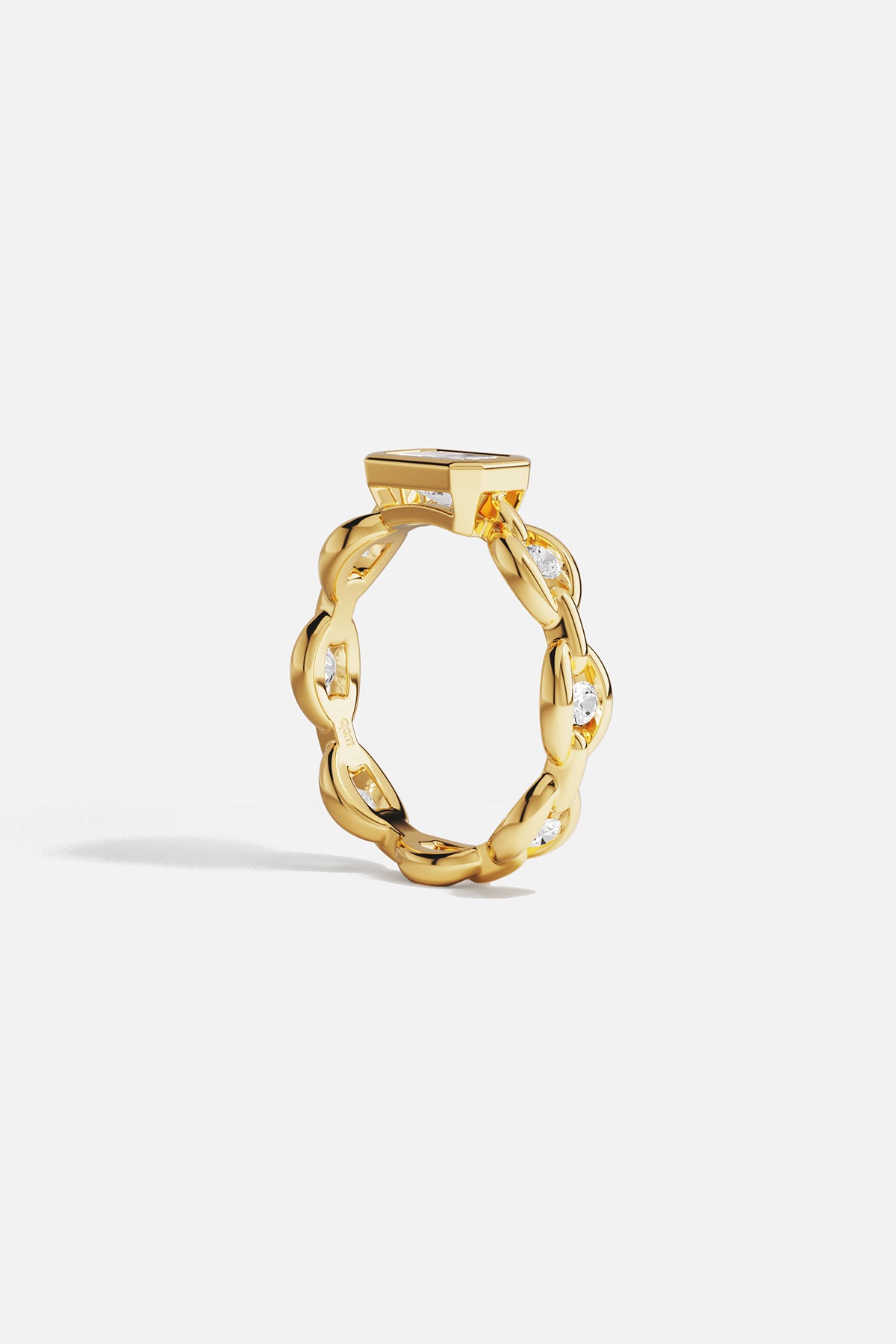 APM Monaco Soleil Enchaîné bague dorée pavée