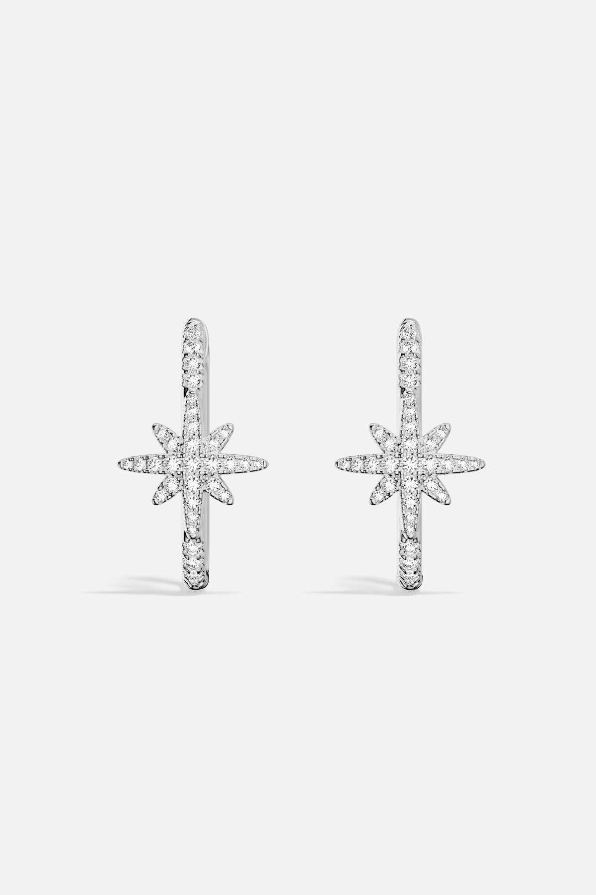 APM Monaco Météorites boucles d'oreilles créoles blanches zircon