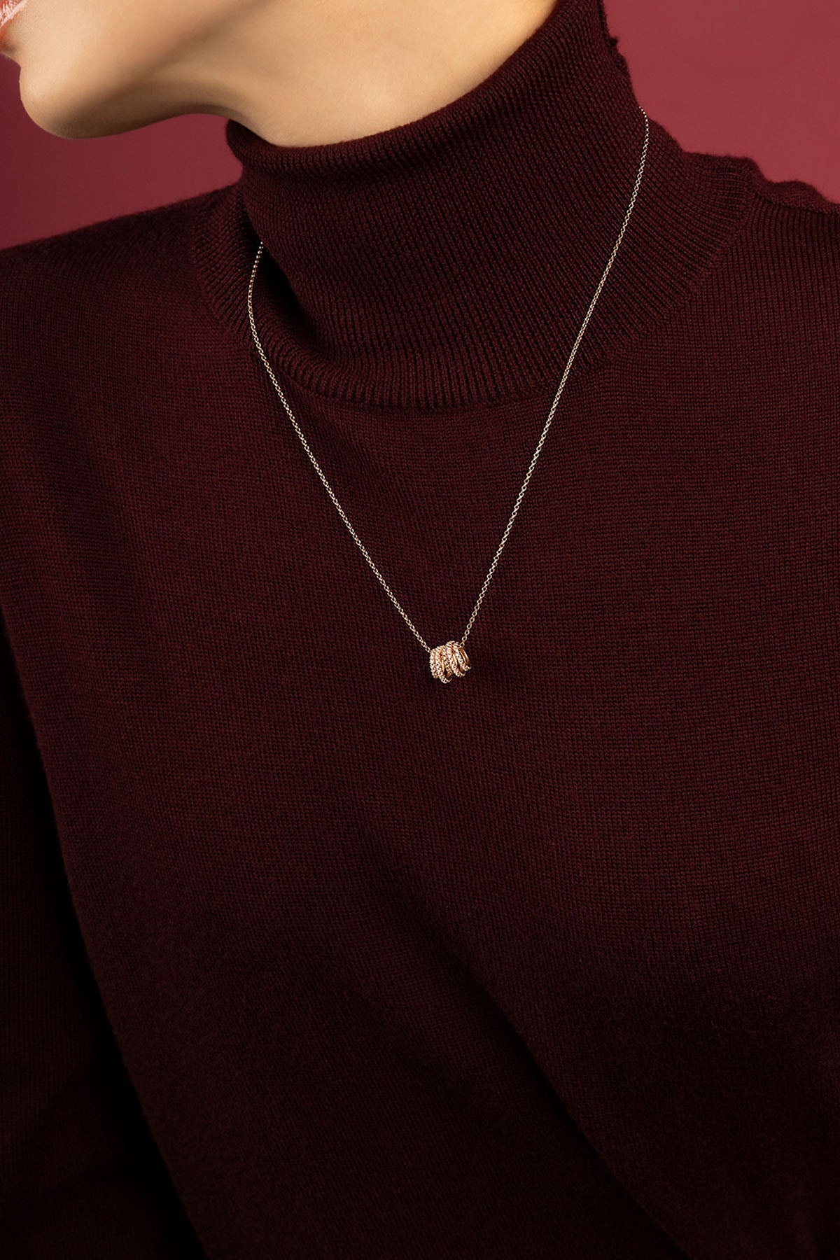 APM Monaco Croisette Promesse collier or rose 38-65 cm