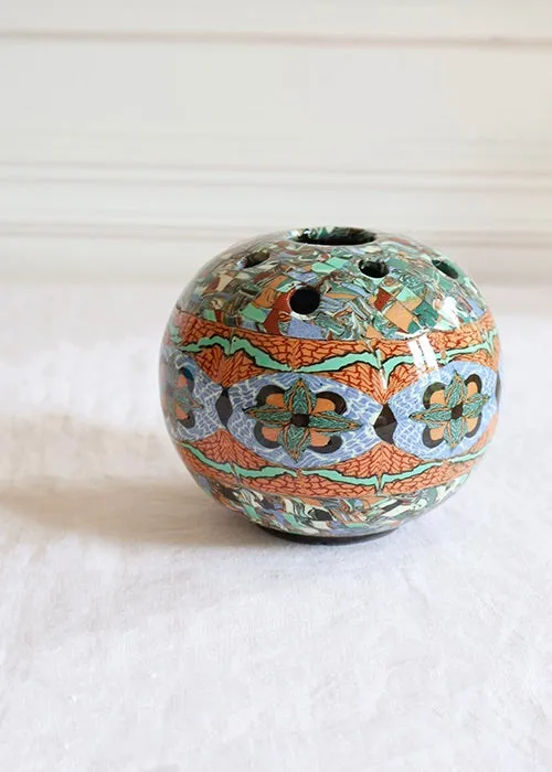Jean Gerbino vase pique-fleurs céramique mosaïque 12 cm
