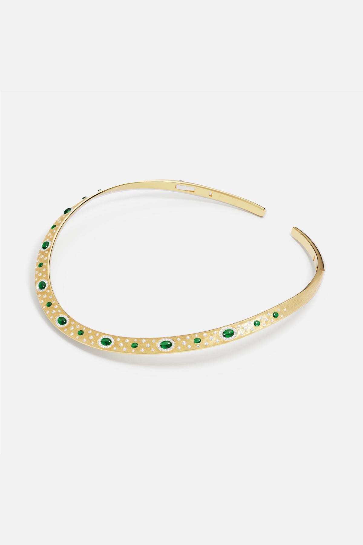 APM Monaco Automne Les Cabochons collier choker doré vert