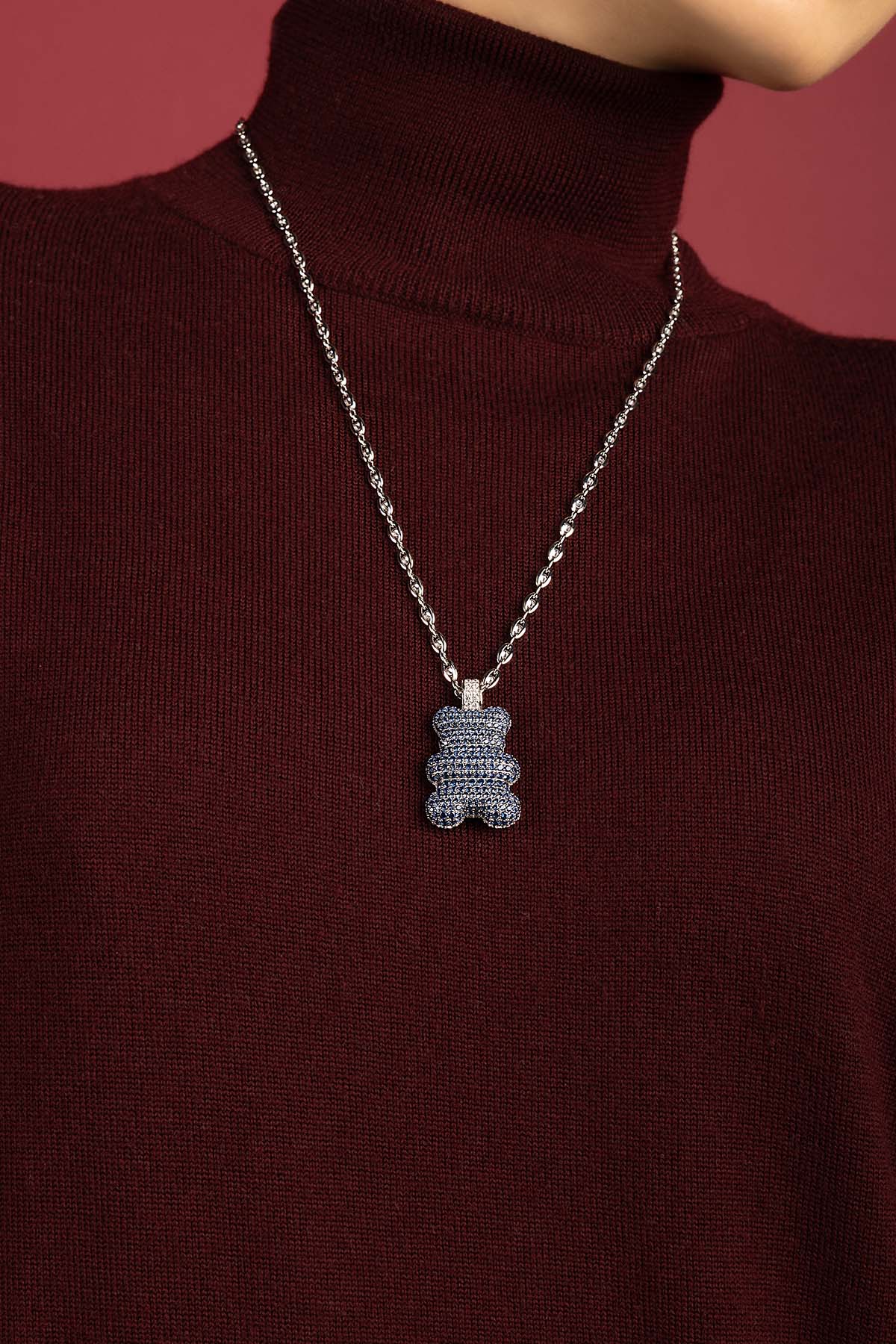 APM Monaco Yummy Baba Collier blanc bleu réglable