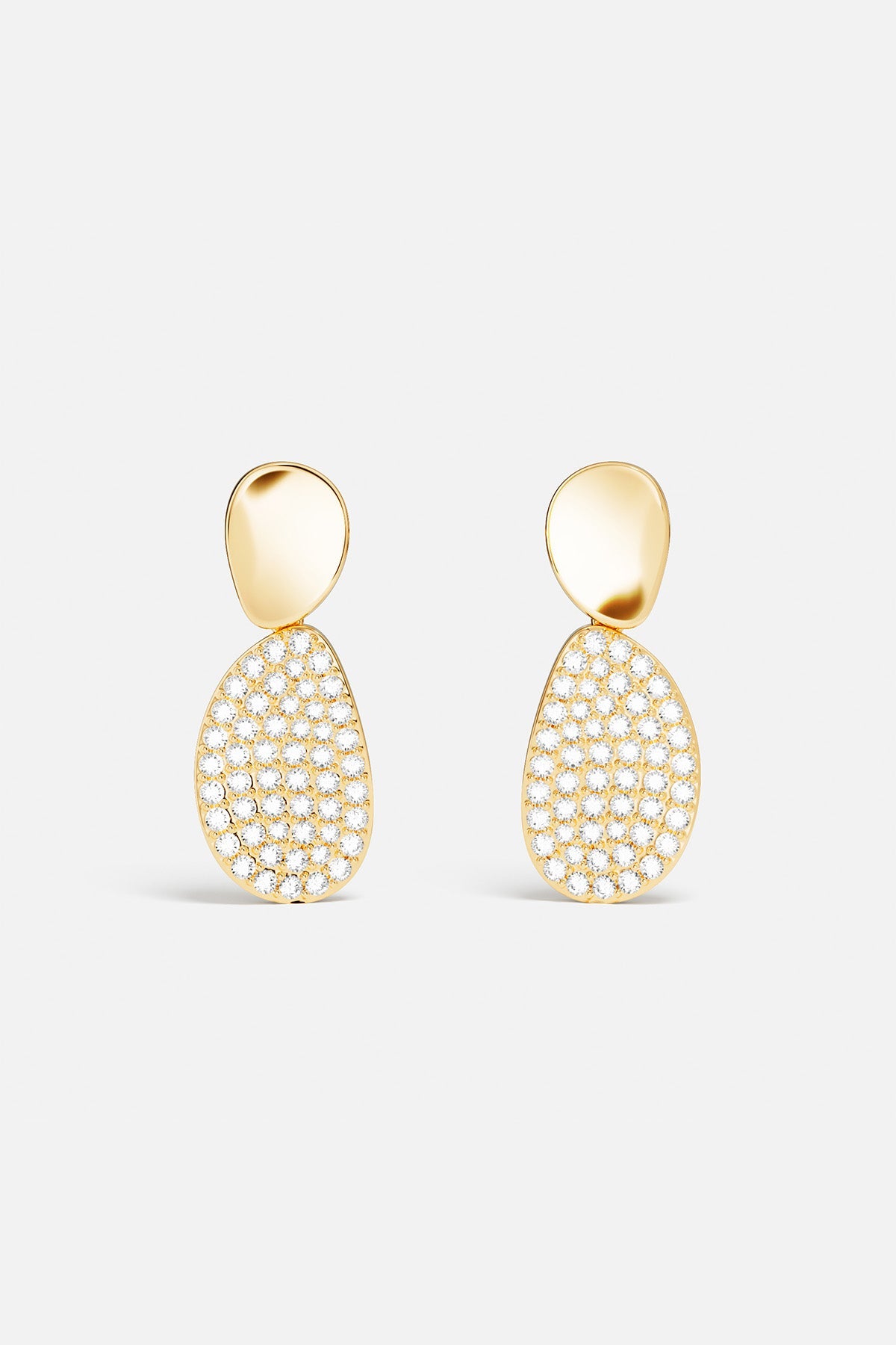 APM Monaco Soleil Galets pendantes dorées zircons