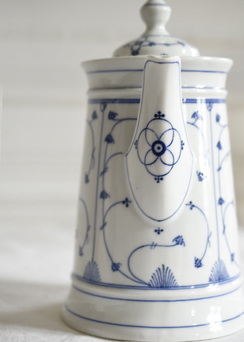 Aimée Aimer Art table cafetière porcelaine bleue paille 1 L