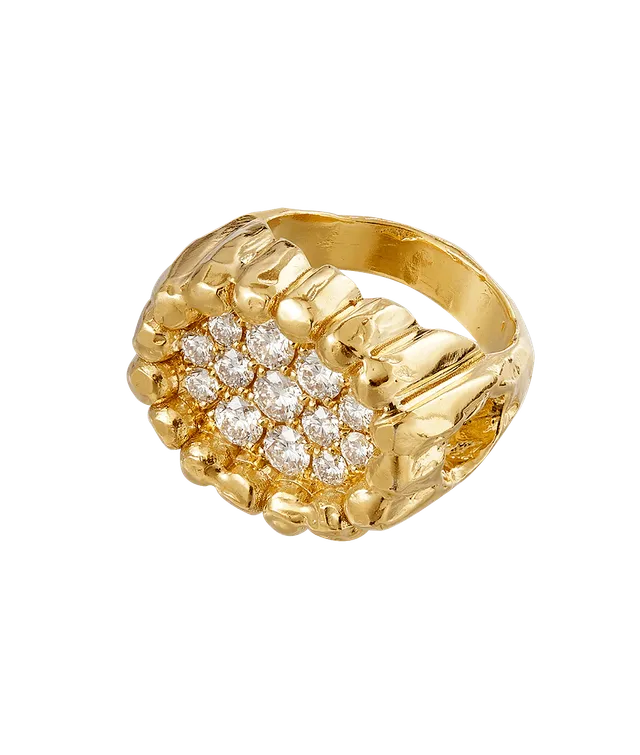 Alighieri The Ruins bague pavé diamant or 9ct taille M