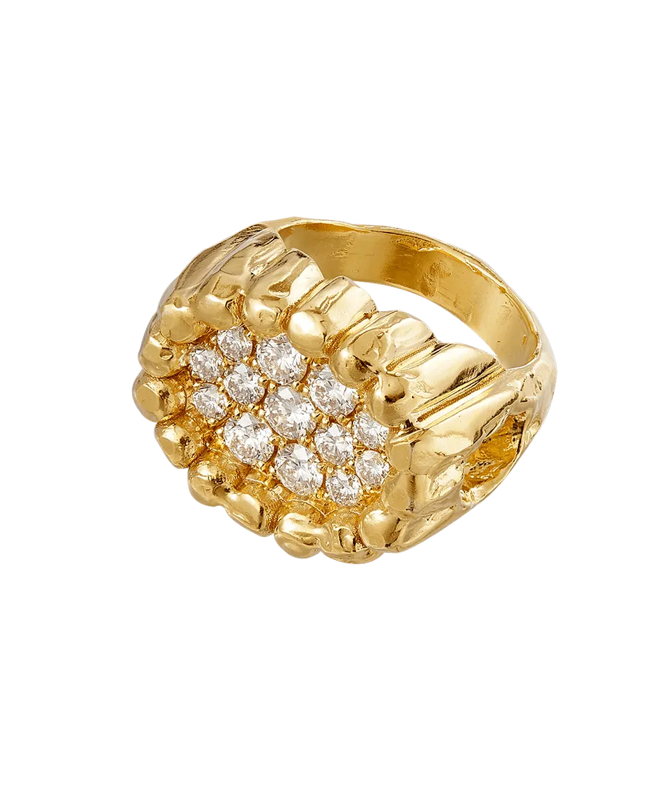 Alighieri The Ruins bague pavé diamant or 9ct taille M