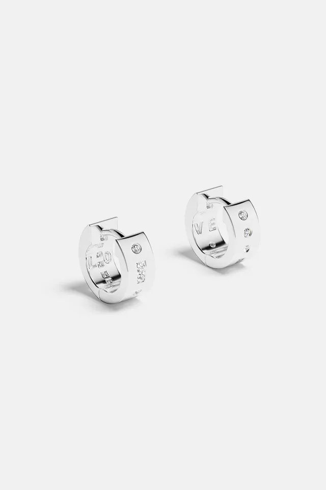APM Monaco Morse LOVE mini créoles blanches zircon