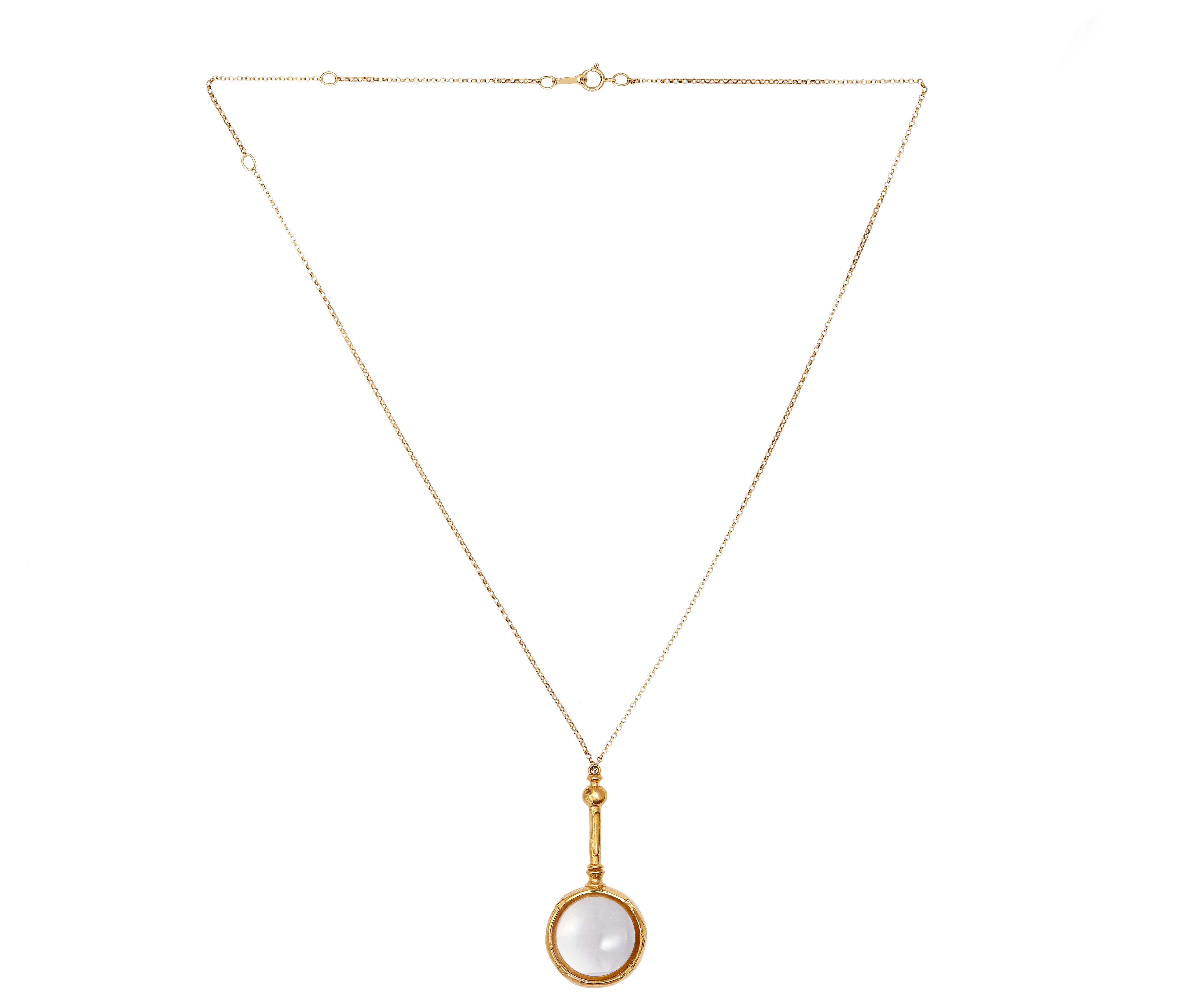 Alighieri Poet's Lens collier loupe plaqué or 24ct