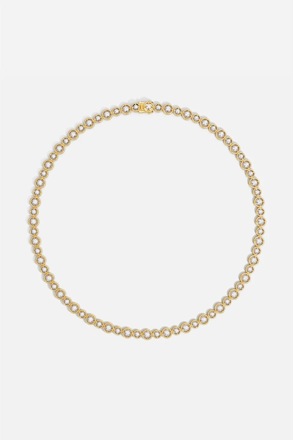 APM Monaco Soleil Les Bulles d'Eau collier or jaune 42 cm zircons