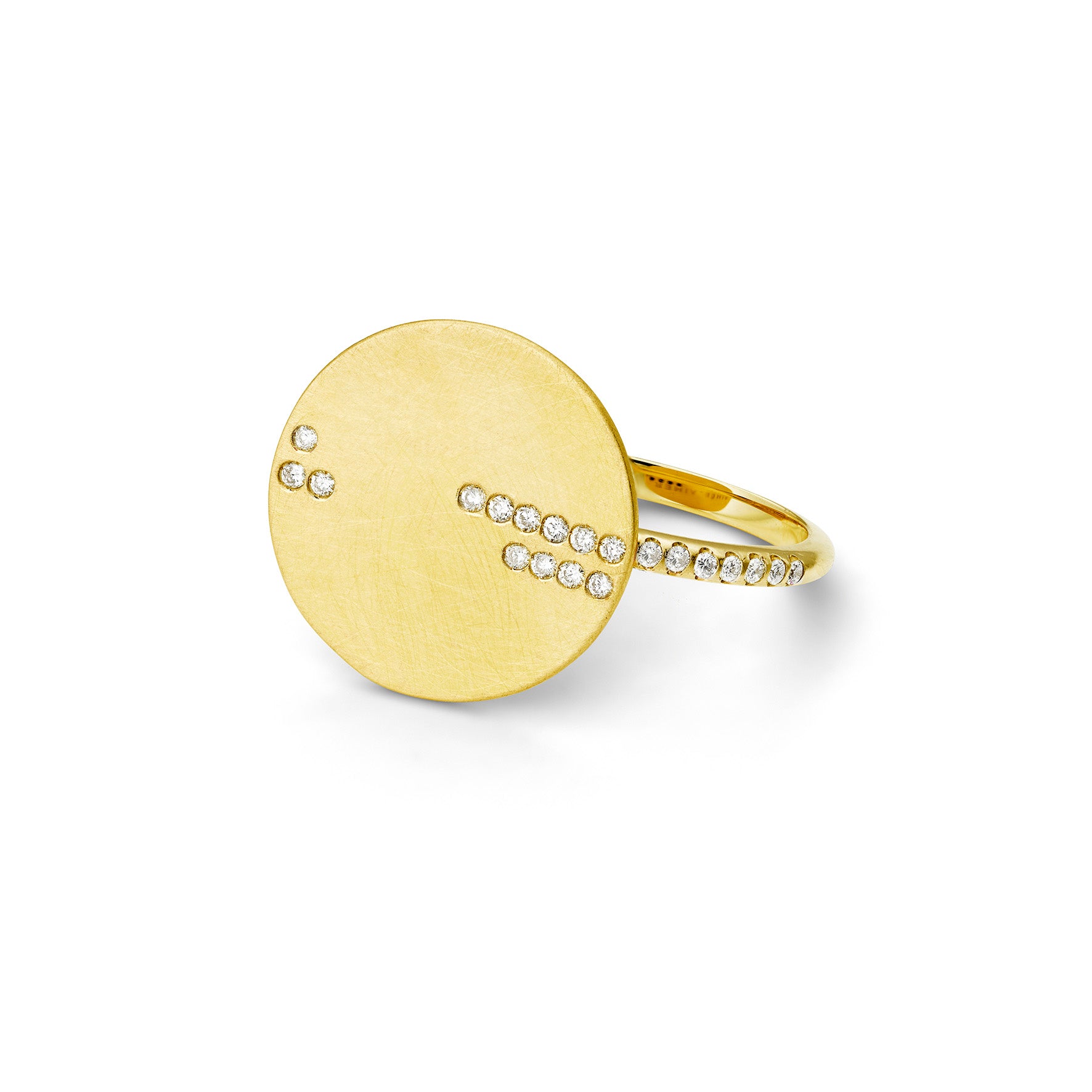Aimée Aimer Horizon bague or jaune diamants taille 52