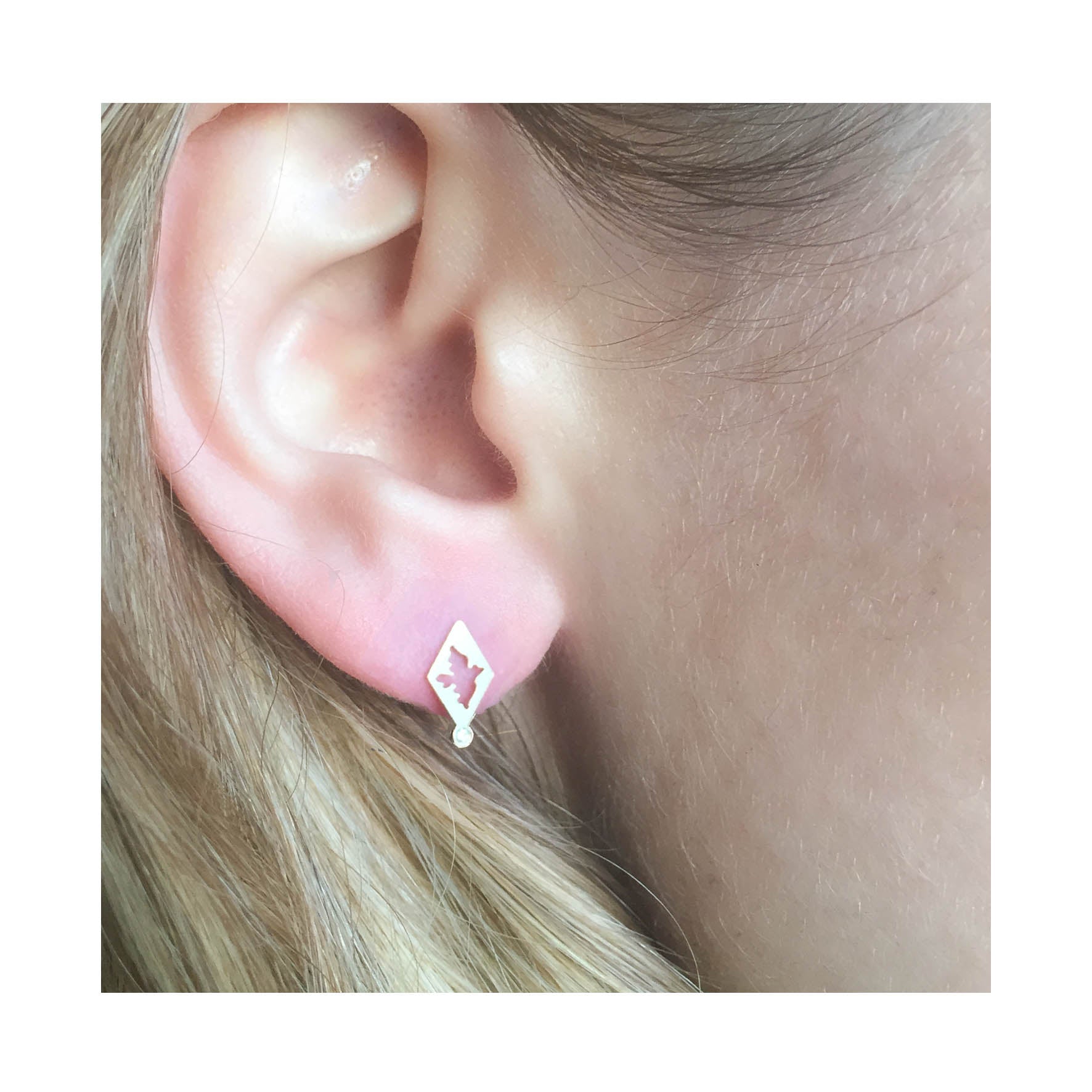 Aimée Aimer Colompin boucles d'oreilles or jaune diamant paire