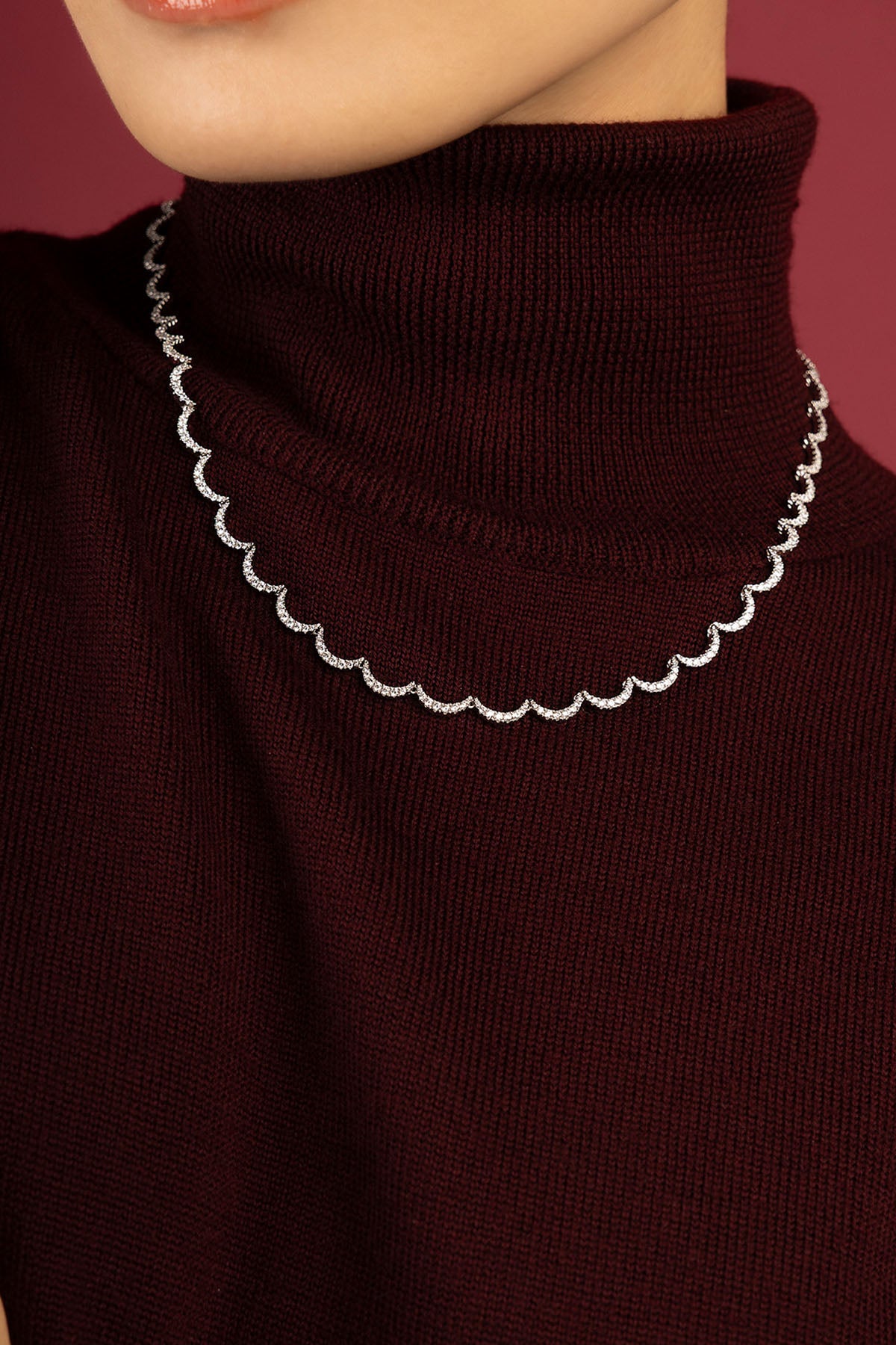 APM Monaco Croisette Vague collier argent ajustable