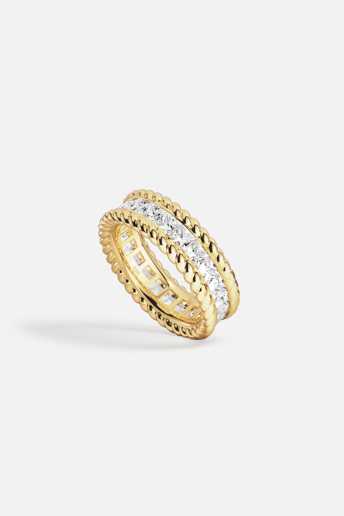 APM Monaco Yacht Club Cordage bague pavé or jaune 20 zircons