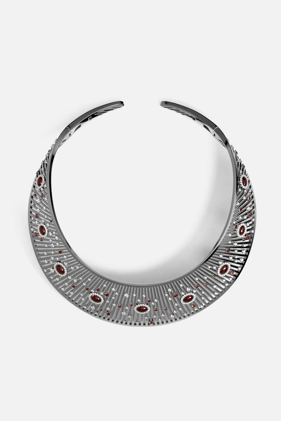 APM Monaco Automne Les Éventails collier choker statement bordeaux