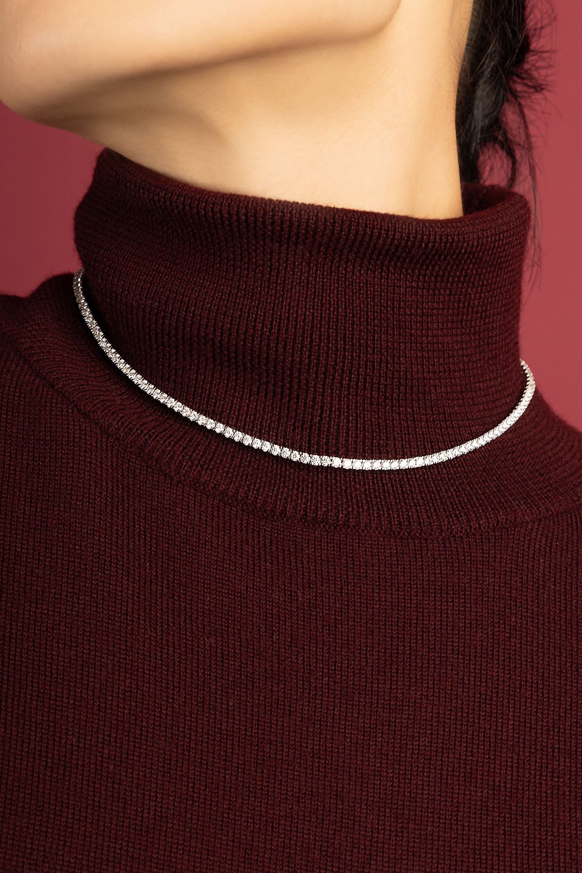 APM Monaco Lumière Tennis collier blanc zircon 40 cm