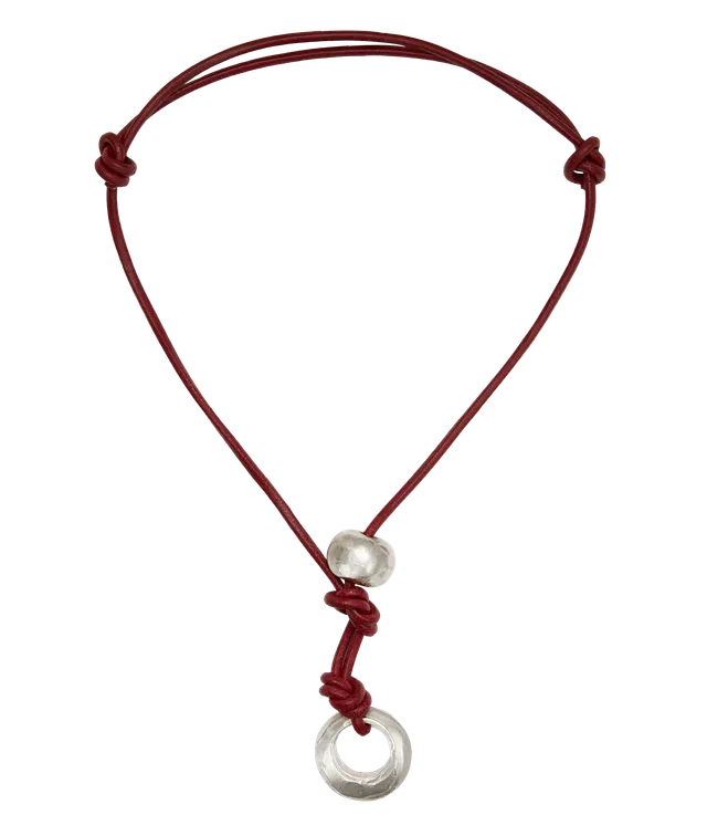 Alighieri Poet's Lens Choker collier cuir bordeaux