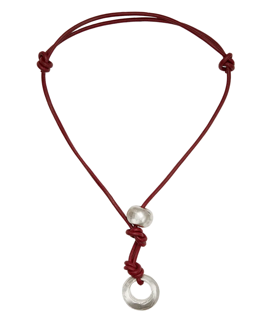 Alighieri Poet's Lens Choker collier cuir bordeaux