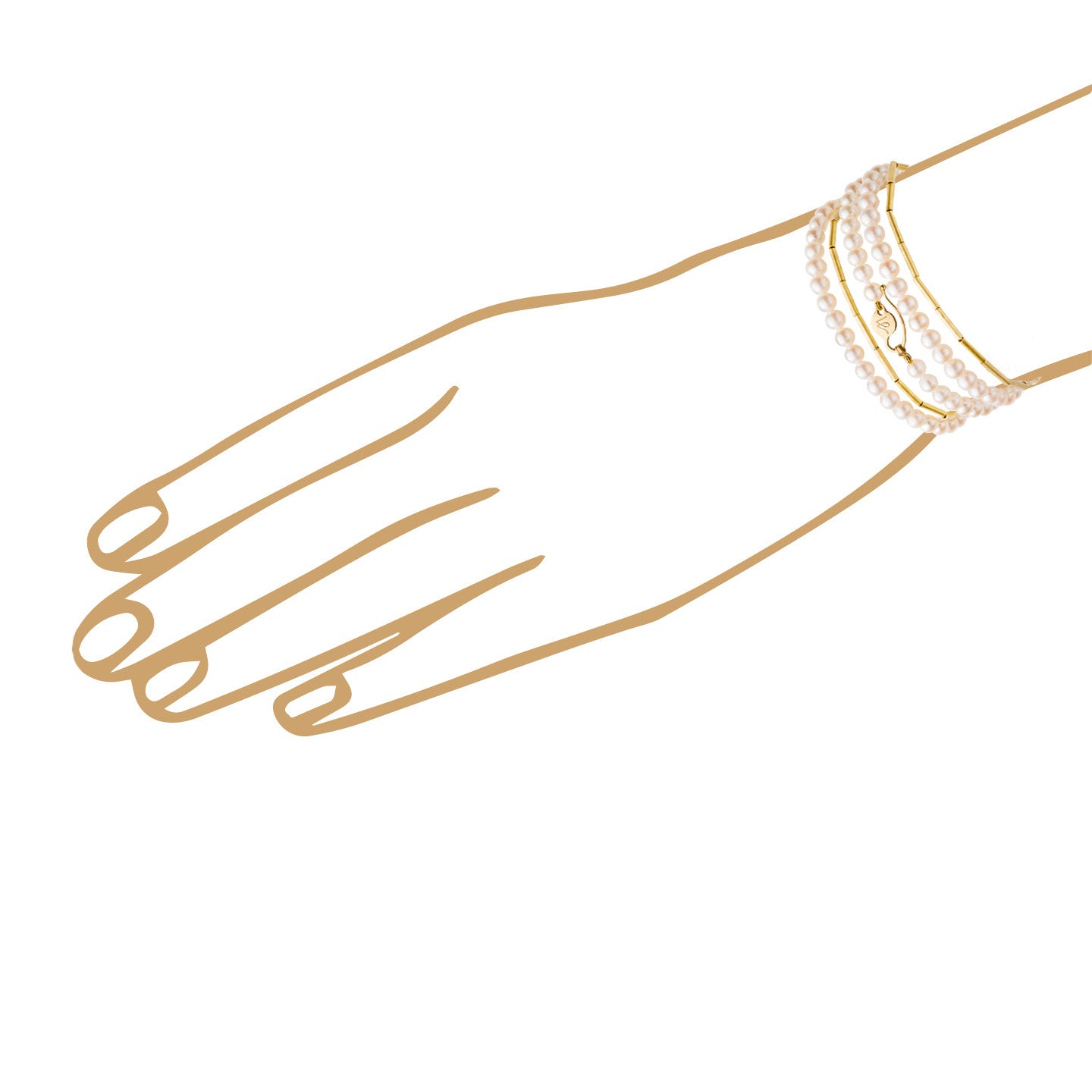 Aimée Aimer Tiare sautoir or jaune perles de culture 80 cm