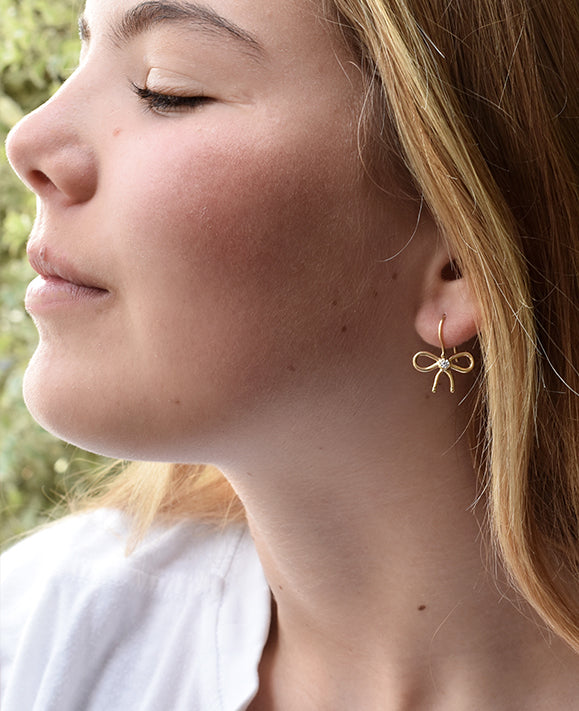 Aimée Aimer Nœud de Paris boucle or jaune diamant paire