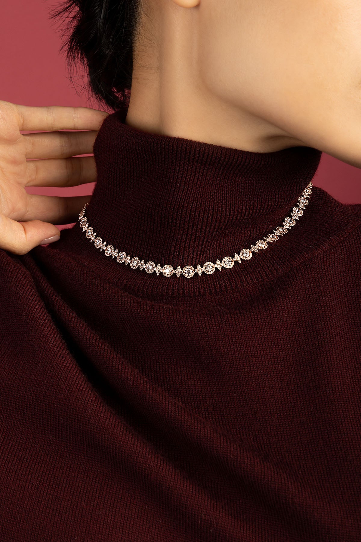 APM Monaco Météorites Glamour collier or rose 39 cm