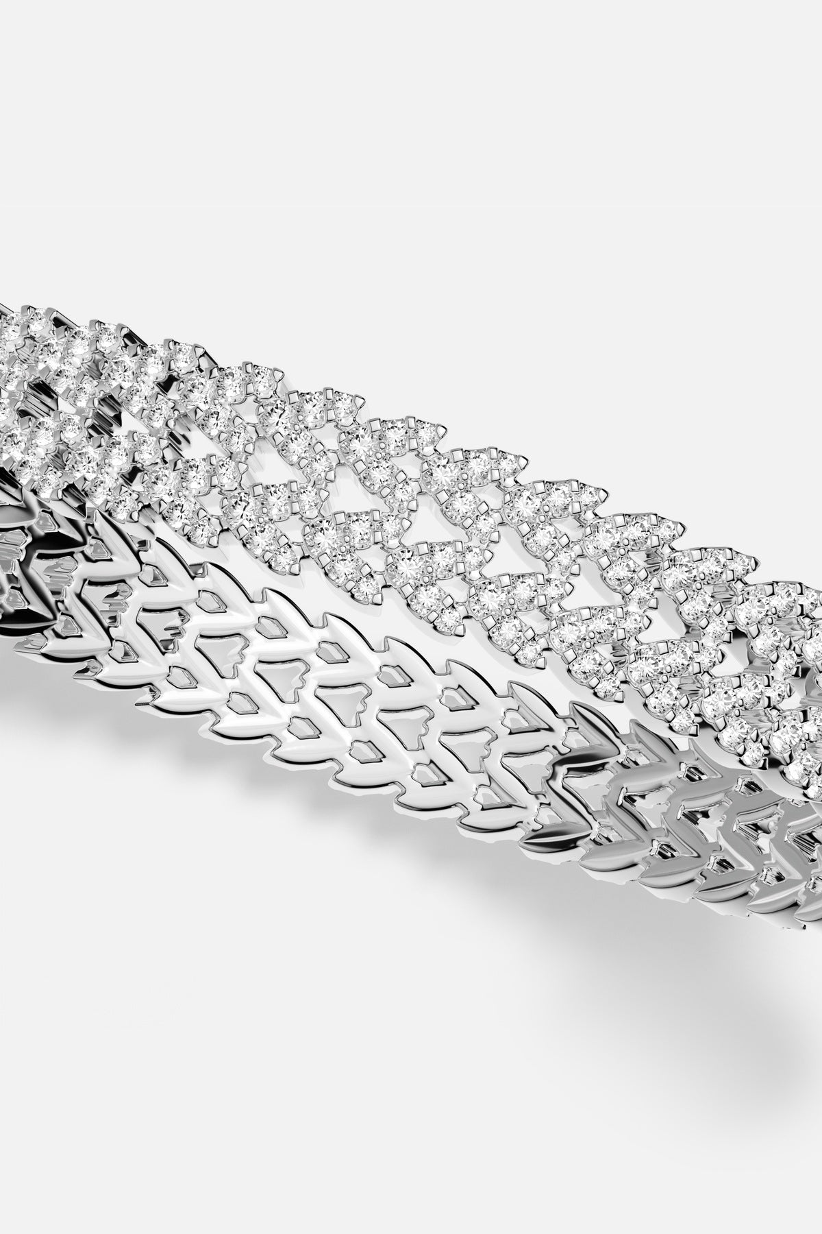 APM Monaco Automne Couture bracelet double jonc blanc M zircon