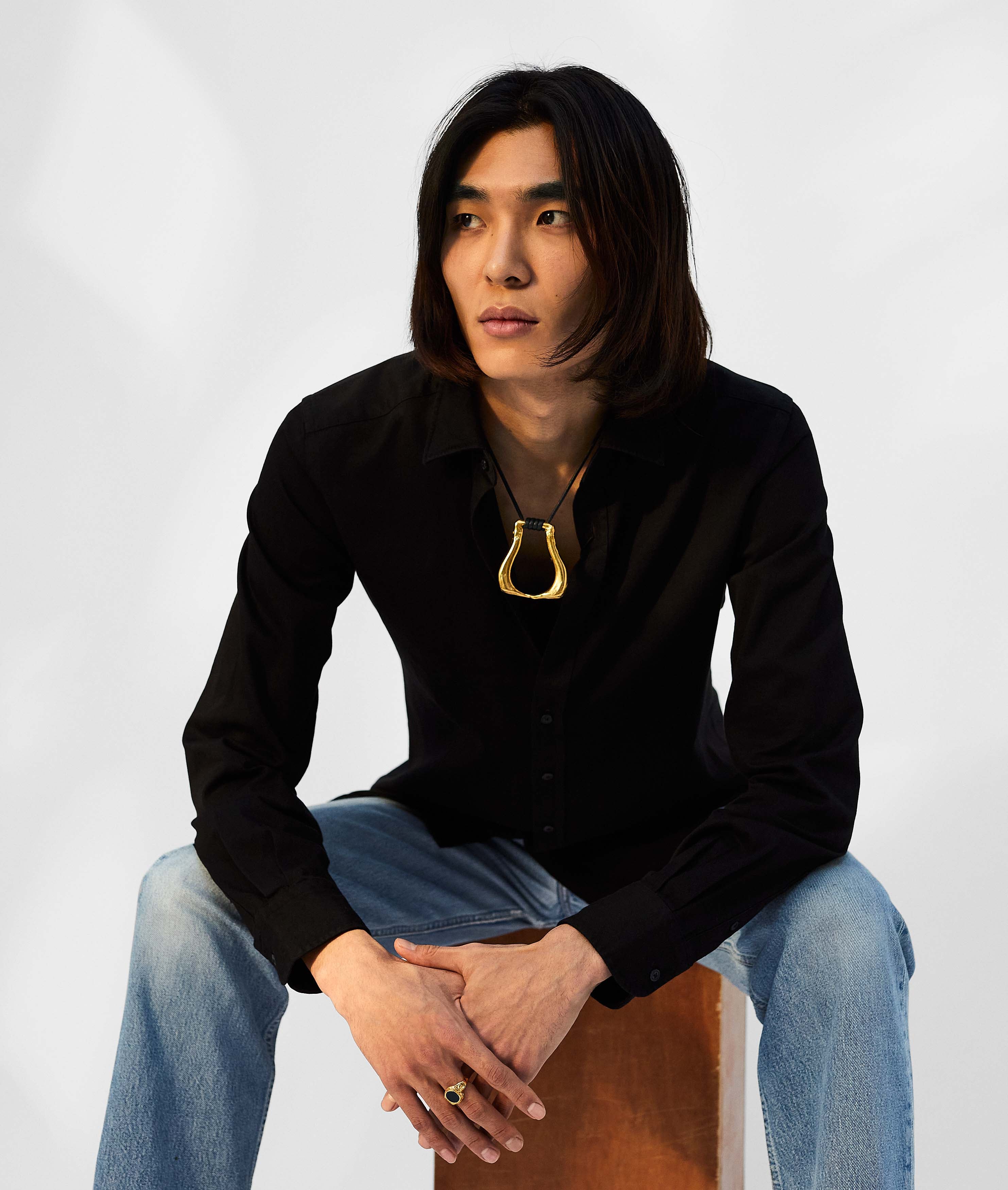 Alighieri Link of Wanderlust collier cordon noir plaqué or