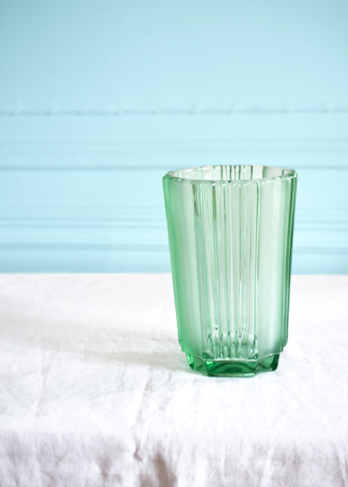 Aimée Aimer Vase Bermudes vase cristal vert d'eau 21 cm pièce unique