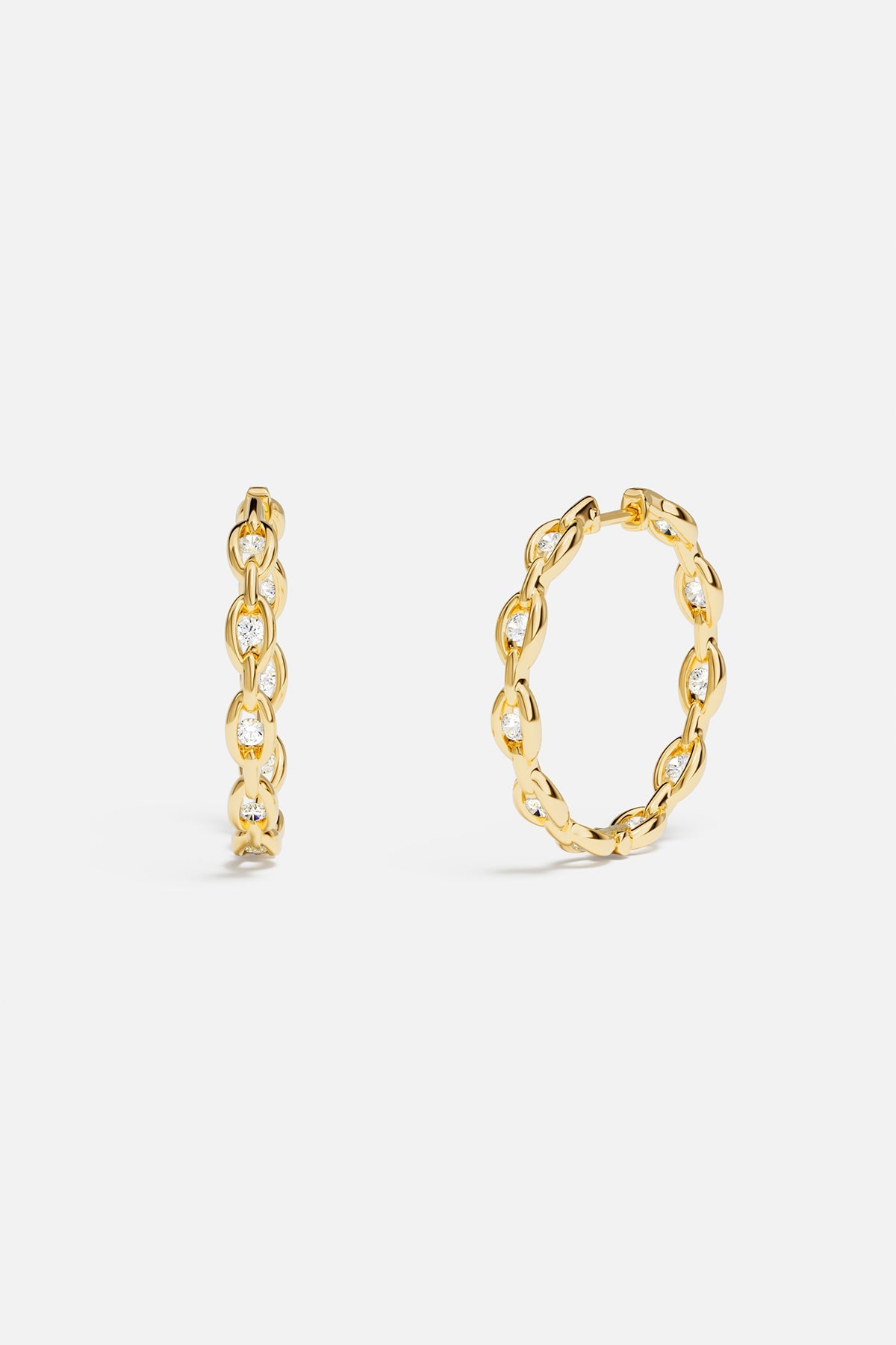 APM Monaco Soleil Enchaîné créoles hoops or jaune