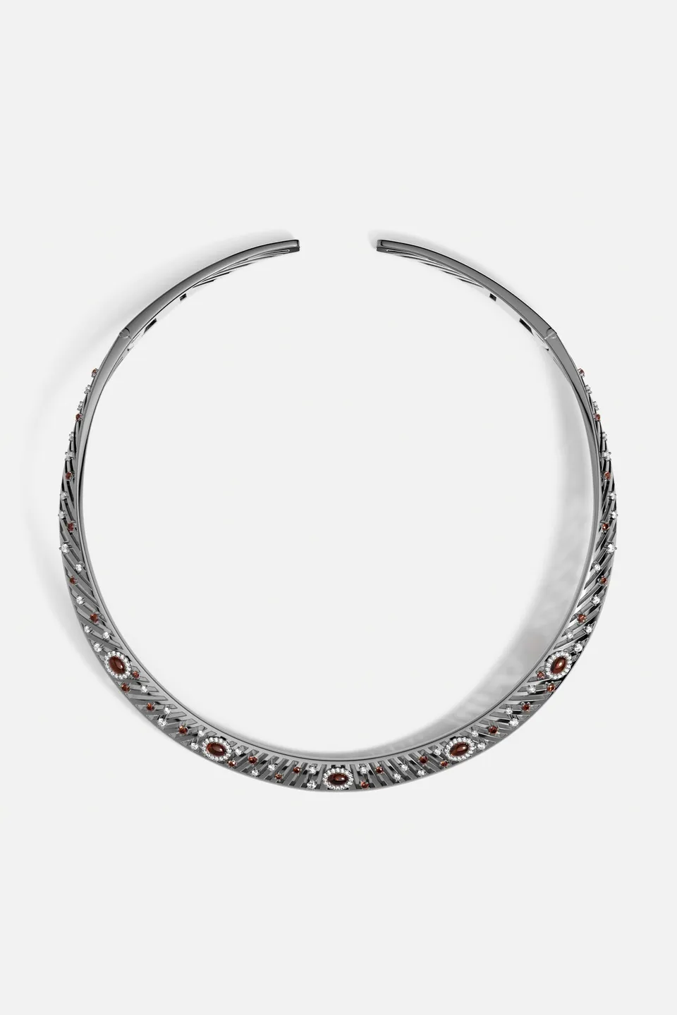 APM Monaco Automne Les Éventails collier choker bordeaux