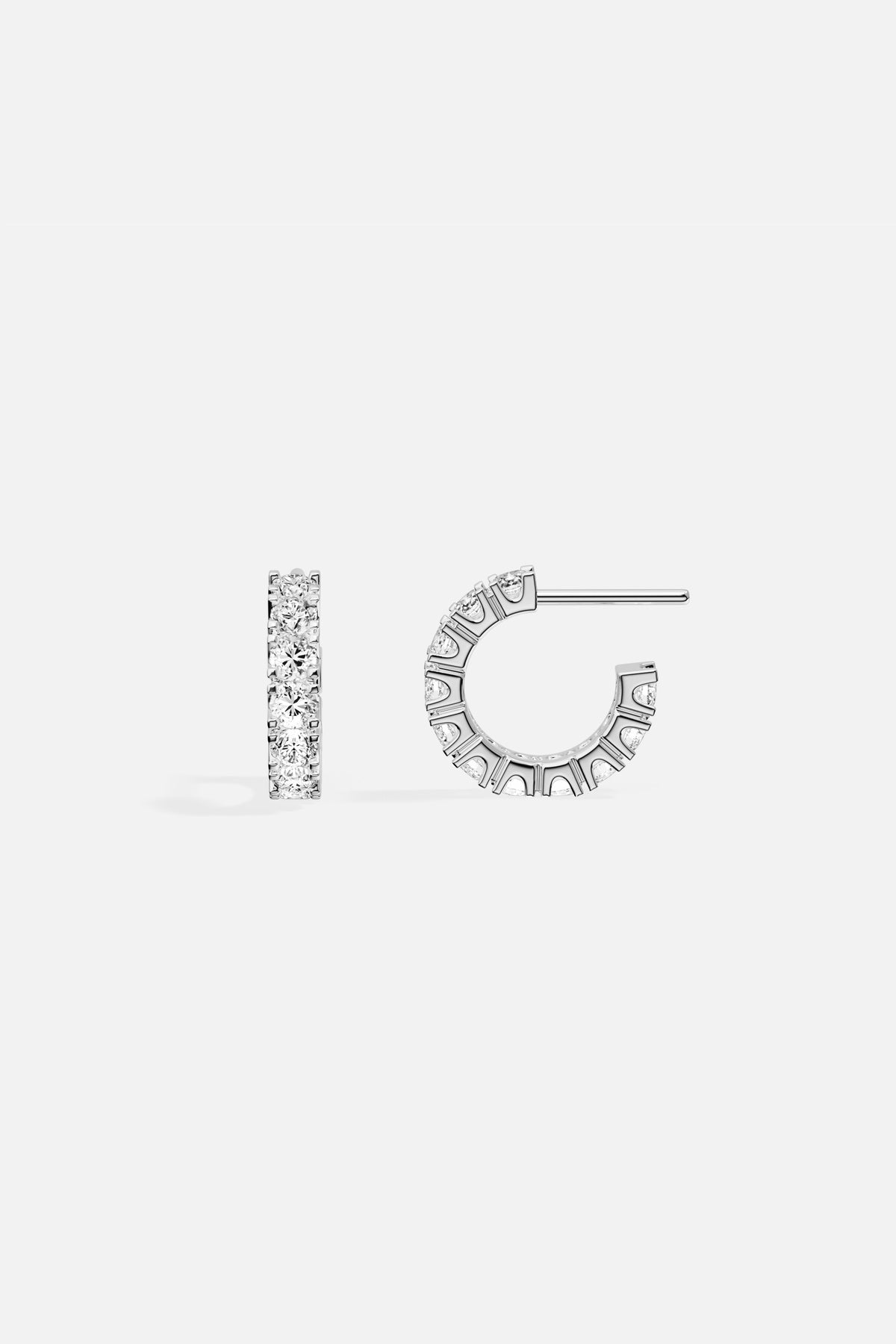 APM Monaco Lumière Tennis mini-créoles argent rhodium