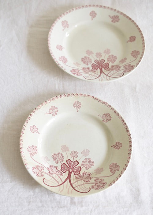 Aimée Aimer Art de la table Assiettes trèfle rose lot 6