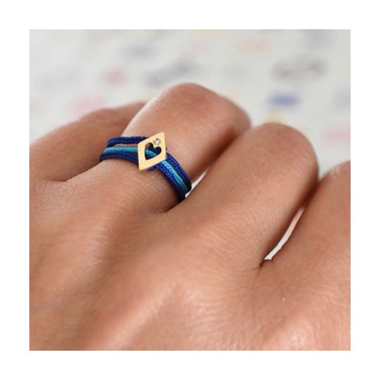 Aimée Aimer Alphabet Bague 1 Lettre Or Jaune Diamant Cordon