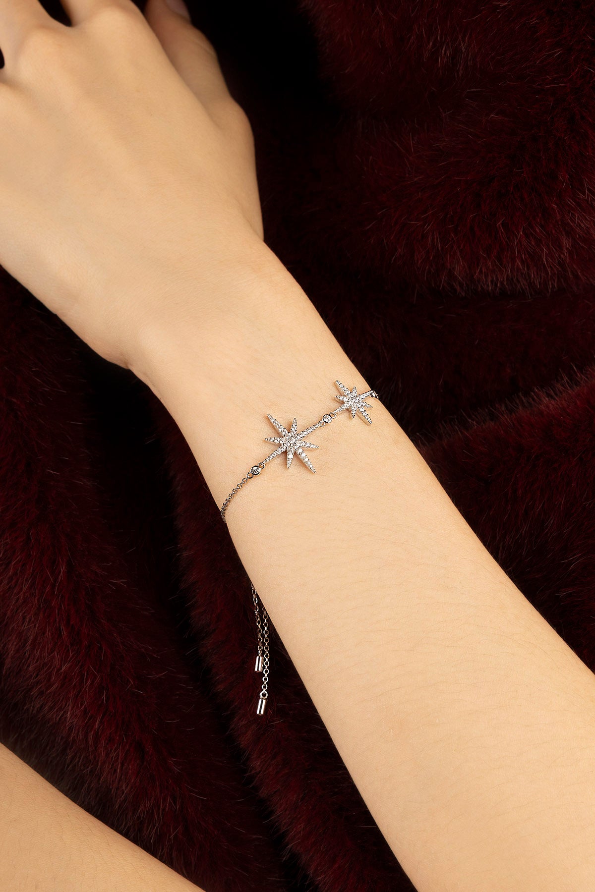 APM Monaco Météorites bracelet étoiles blanc réglable