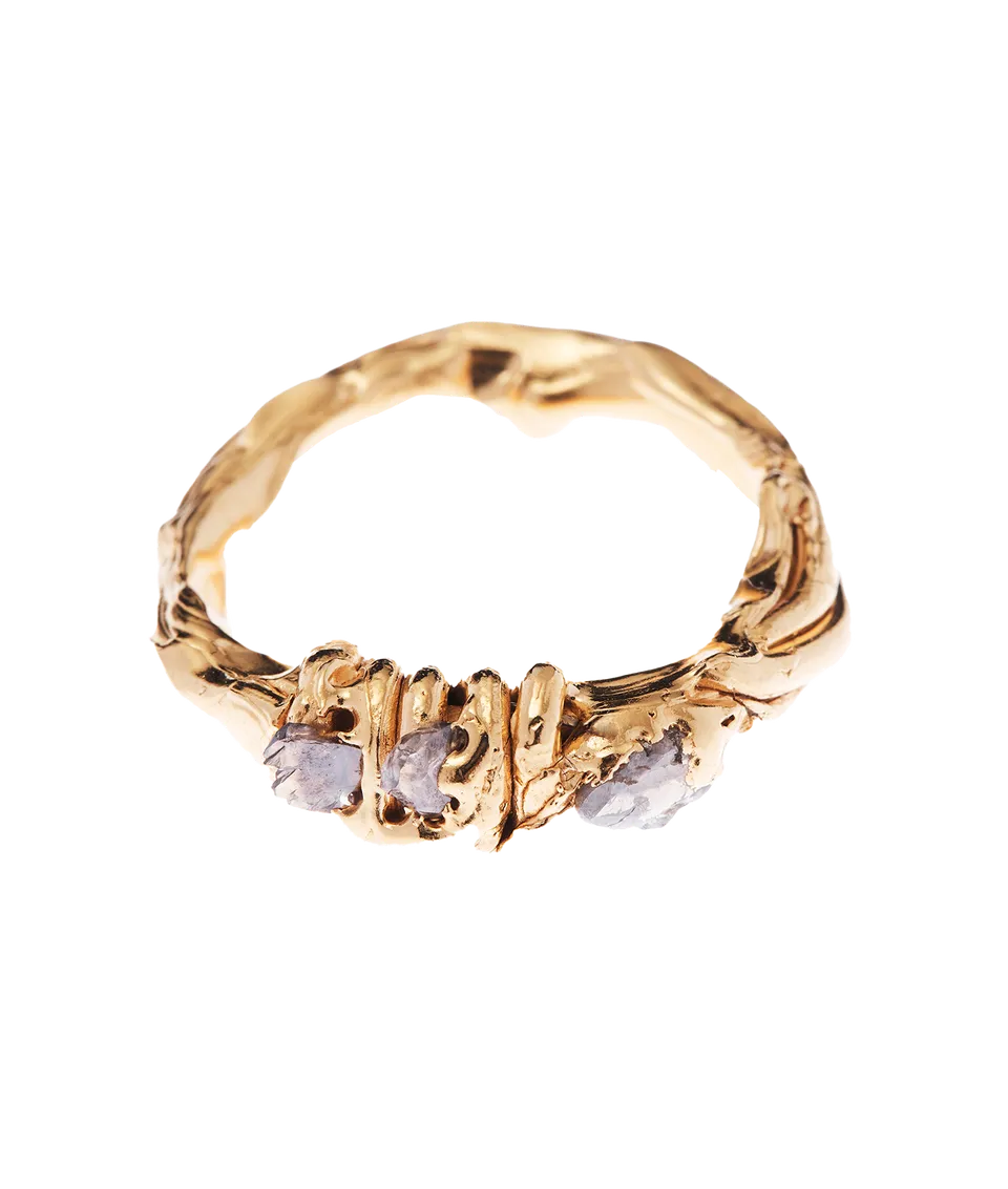 Alighieri Star Cloud Ring bague or massif diamant pièce unique