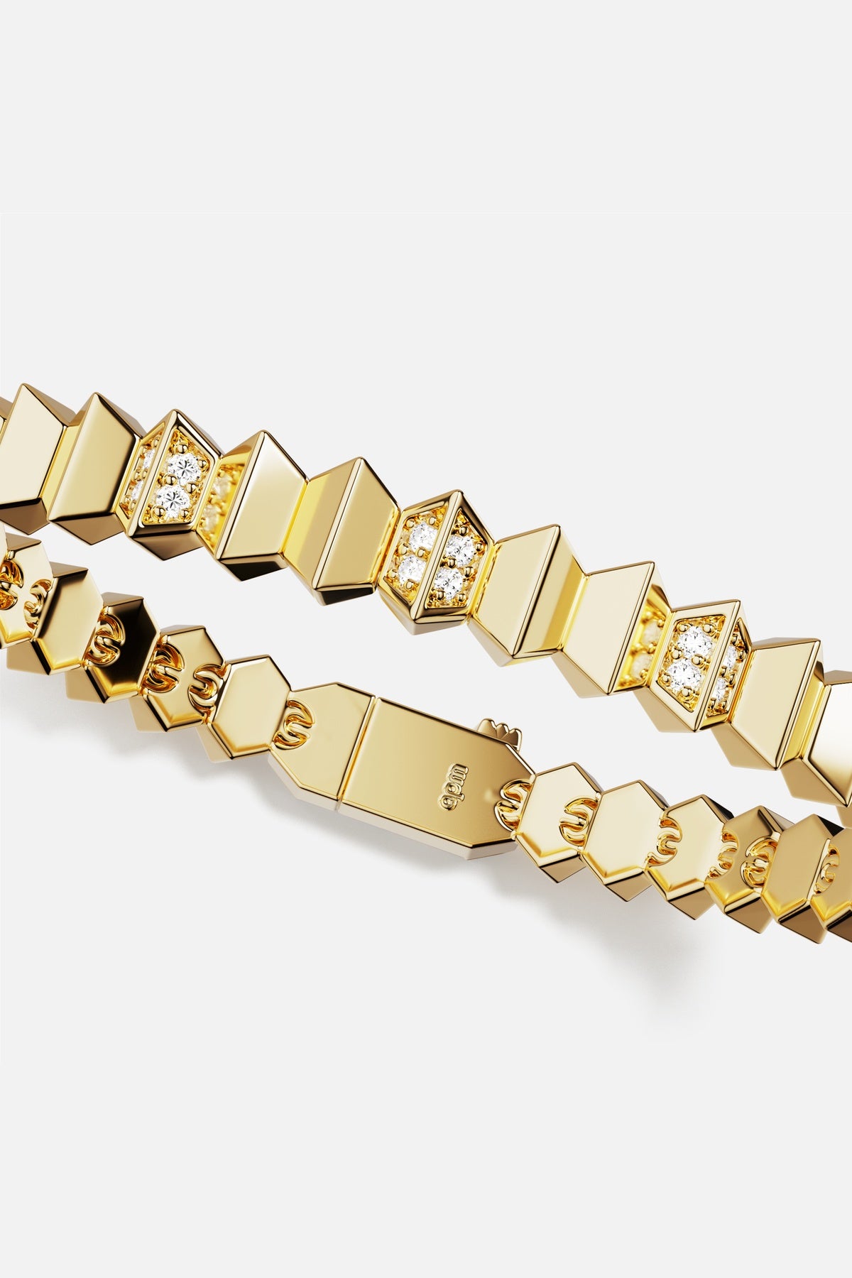 APM Monaco Yacht Club Up and Down Bracelet vague doré S