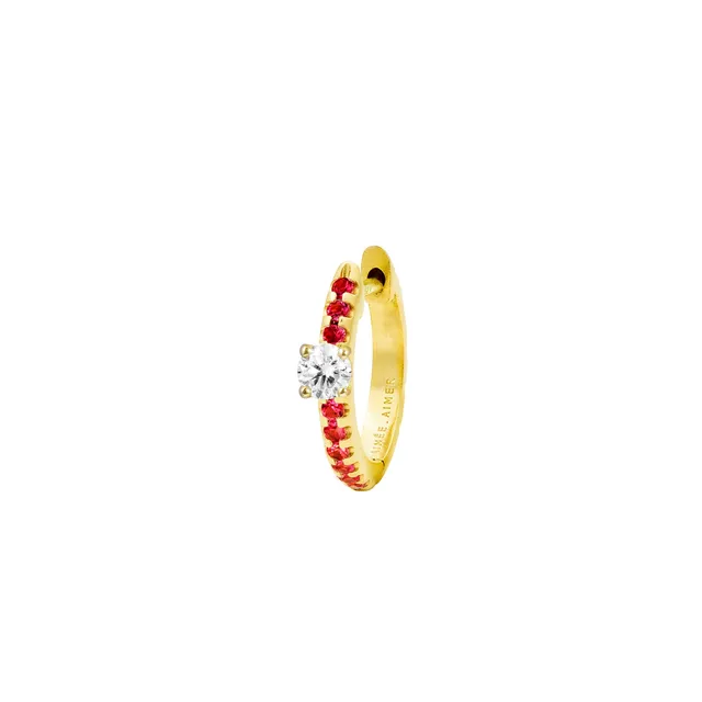Aimée Aimer Spicy Love créole or jaune diamant rubis unité