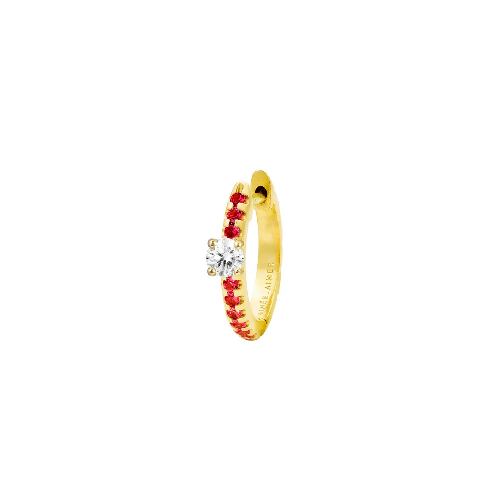 Aimée Aimer Spicy Love créole or jaune diamant rubis unité