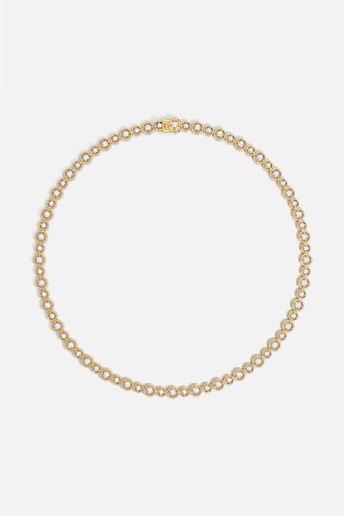 APM Monaco Soleil Les Bulles d'Eau collier or jaune 42 cm zircons