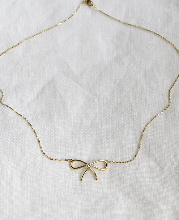 Aimée Aimer Nœud de Paris collier or jaune diamant 43cm