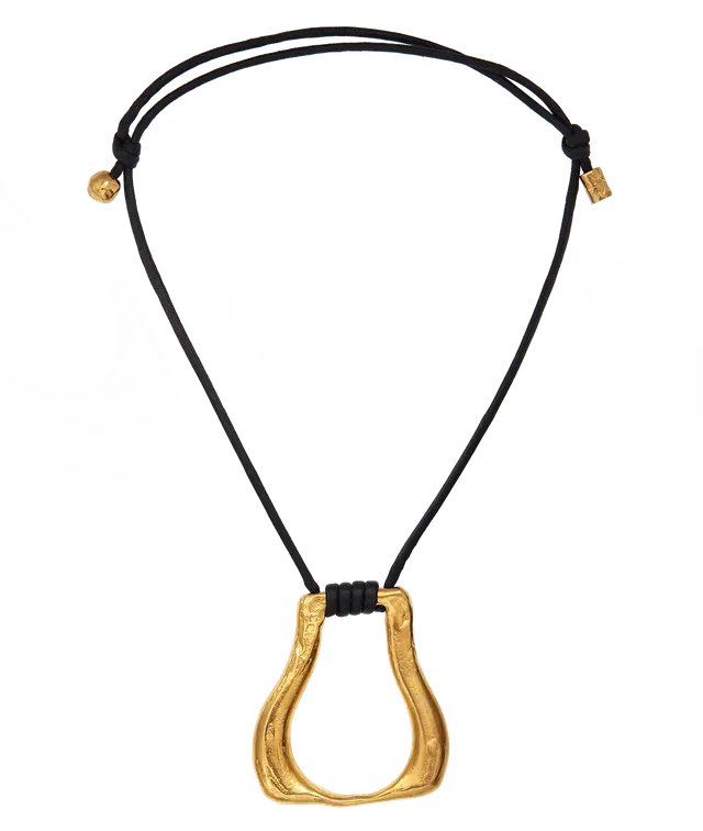 Alighieri Link of Wanderlust collier cordon noir plaqué or