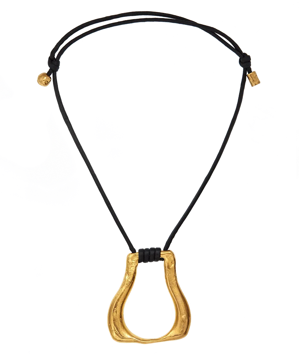 Alighieri Link of Wanderlust collier cordon noir plaqué or