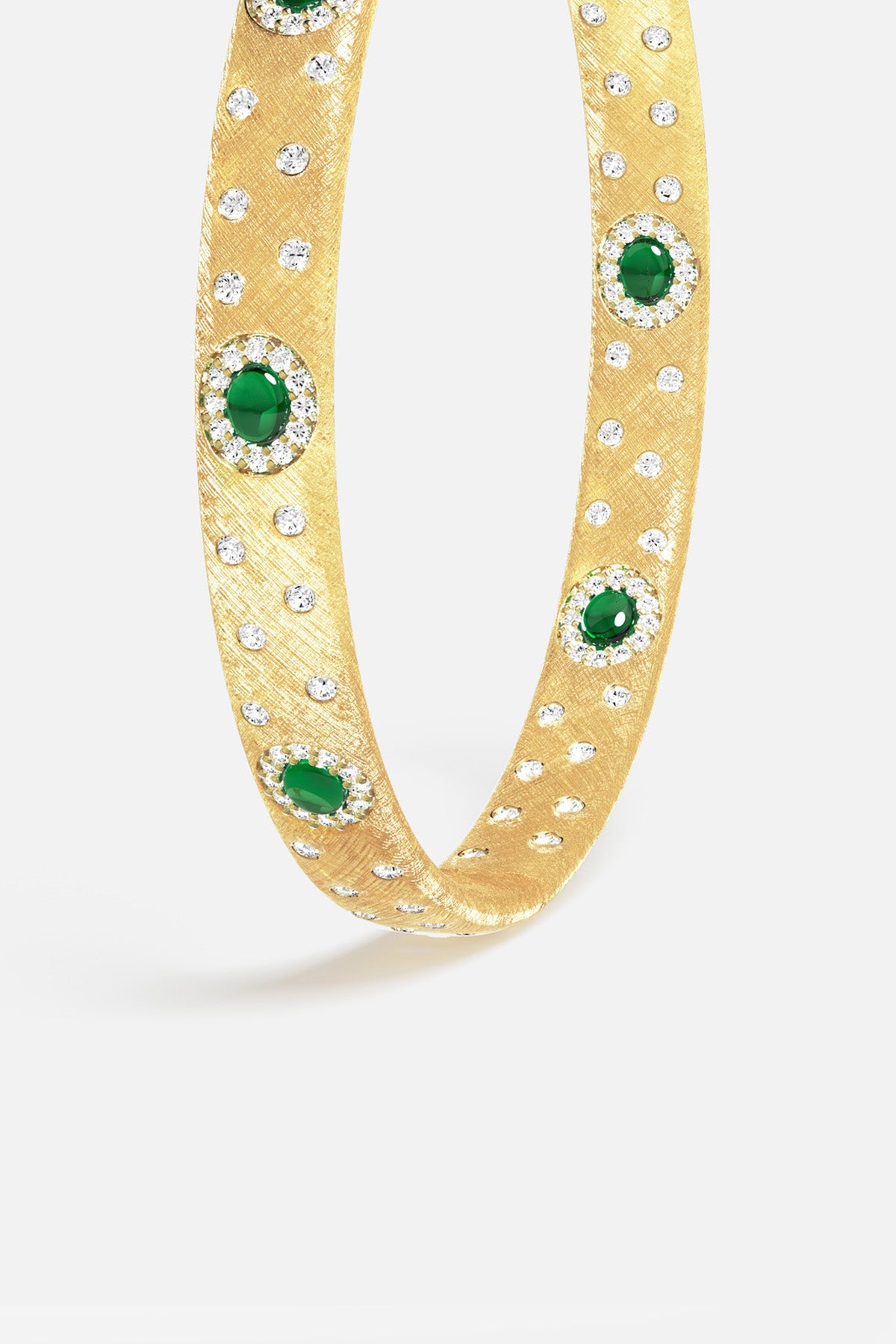APM Monaco Automne Les Cabochons boucles créoles dorées vertes 50mm