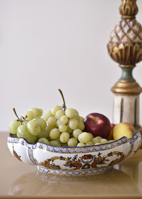 Aimée Aimer Gien Renaissance plat corbeille faïence 29 cm pièce unique