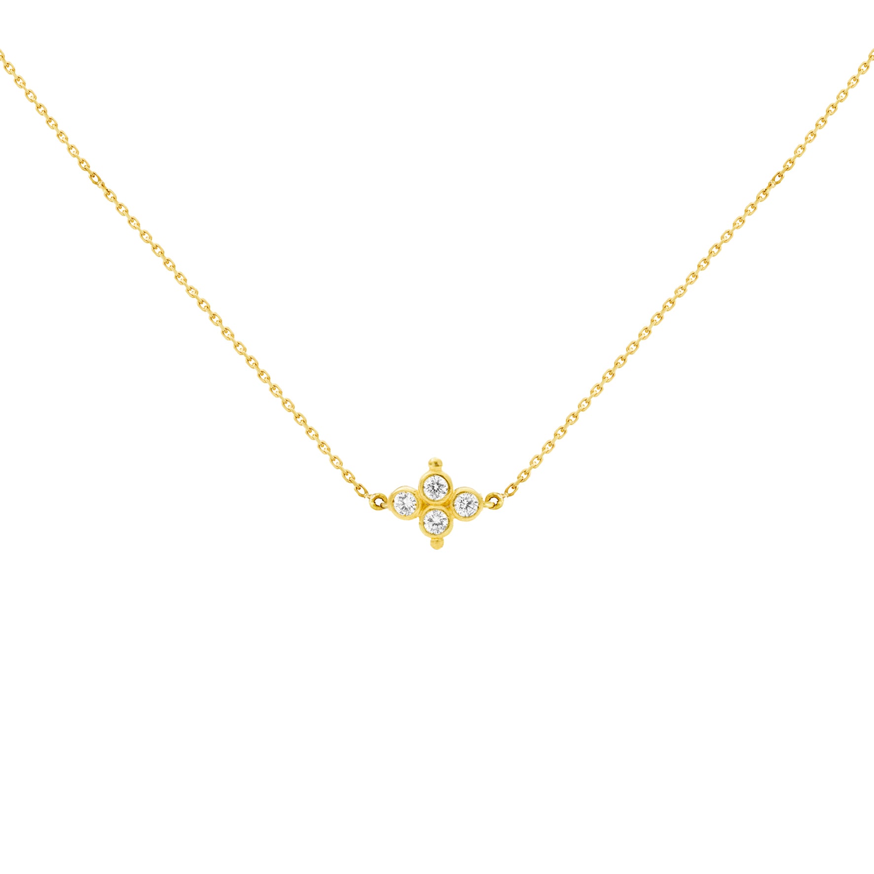 Aimée Aimer Delta collier or jaune 4 diamants