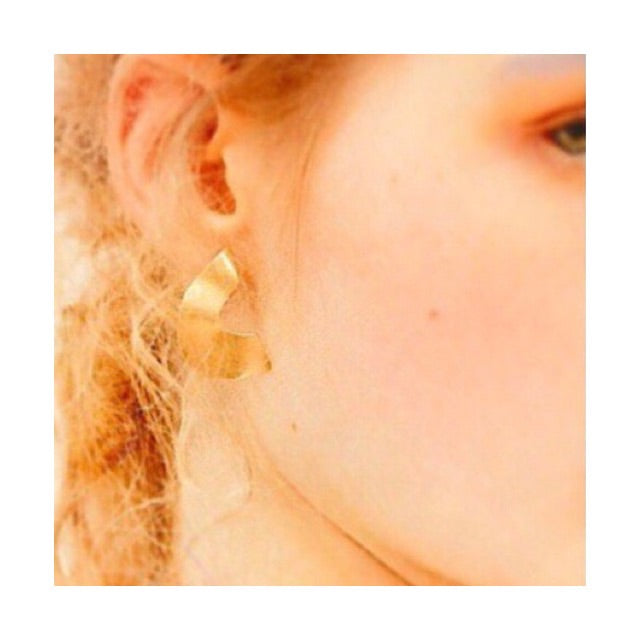 Aimée Aimer Ellipse Boucles Or Jaune Paire 3 cm
