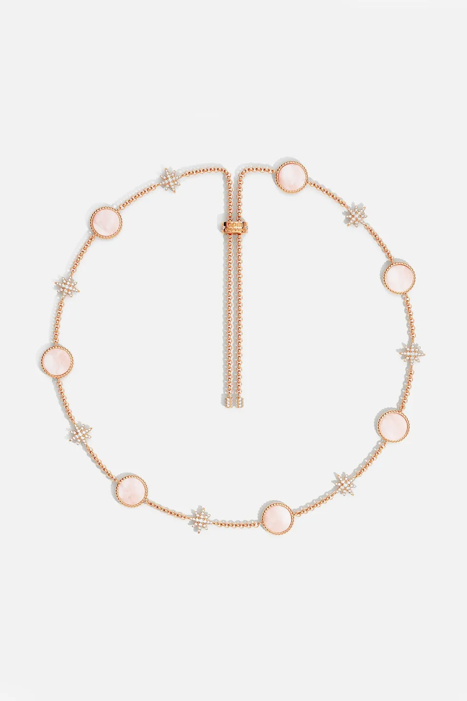 APM Monaco Méditerranée Valentine collier choker nacre rose zircon