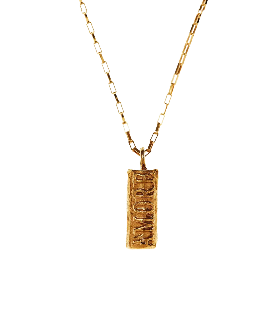 Alighieri Amore collier plaqué or 24 carats amulette